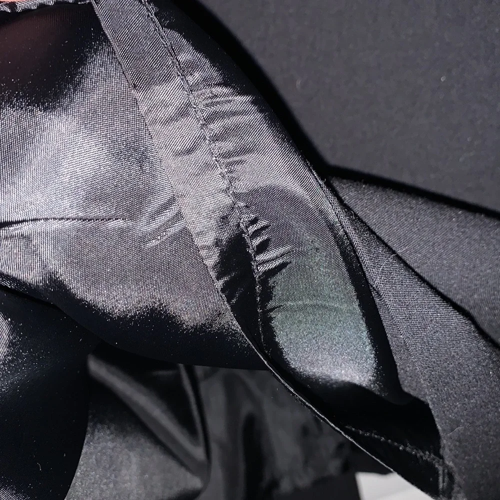 Calvin Klein Black Faux Leather Stripes Lined Sheath Dress - Picture 6 of 10